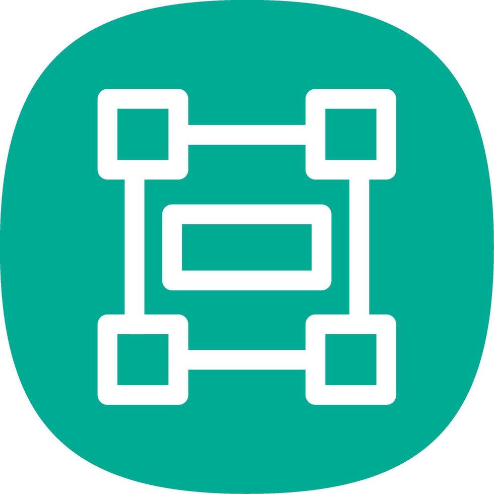 Rectangle frame Line Curve Icon vector