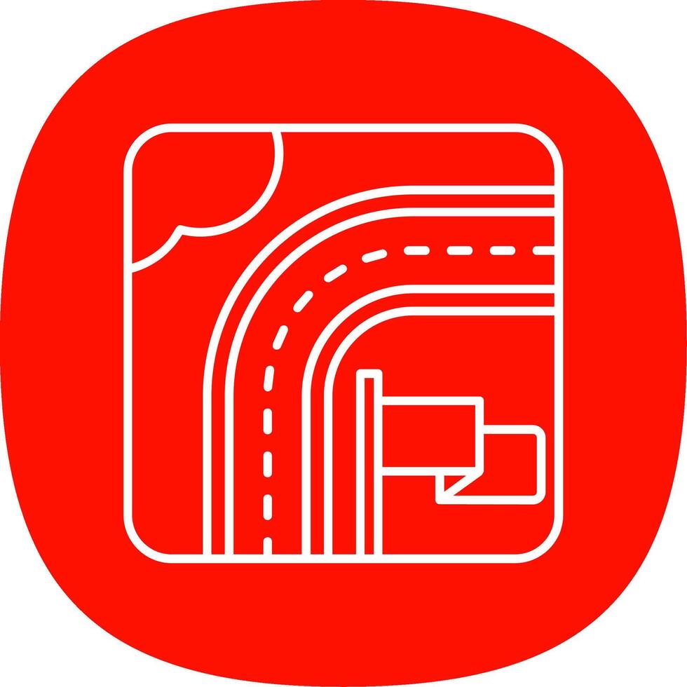 Destination Line Curve Icon vector