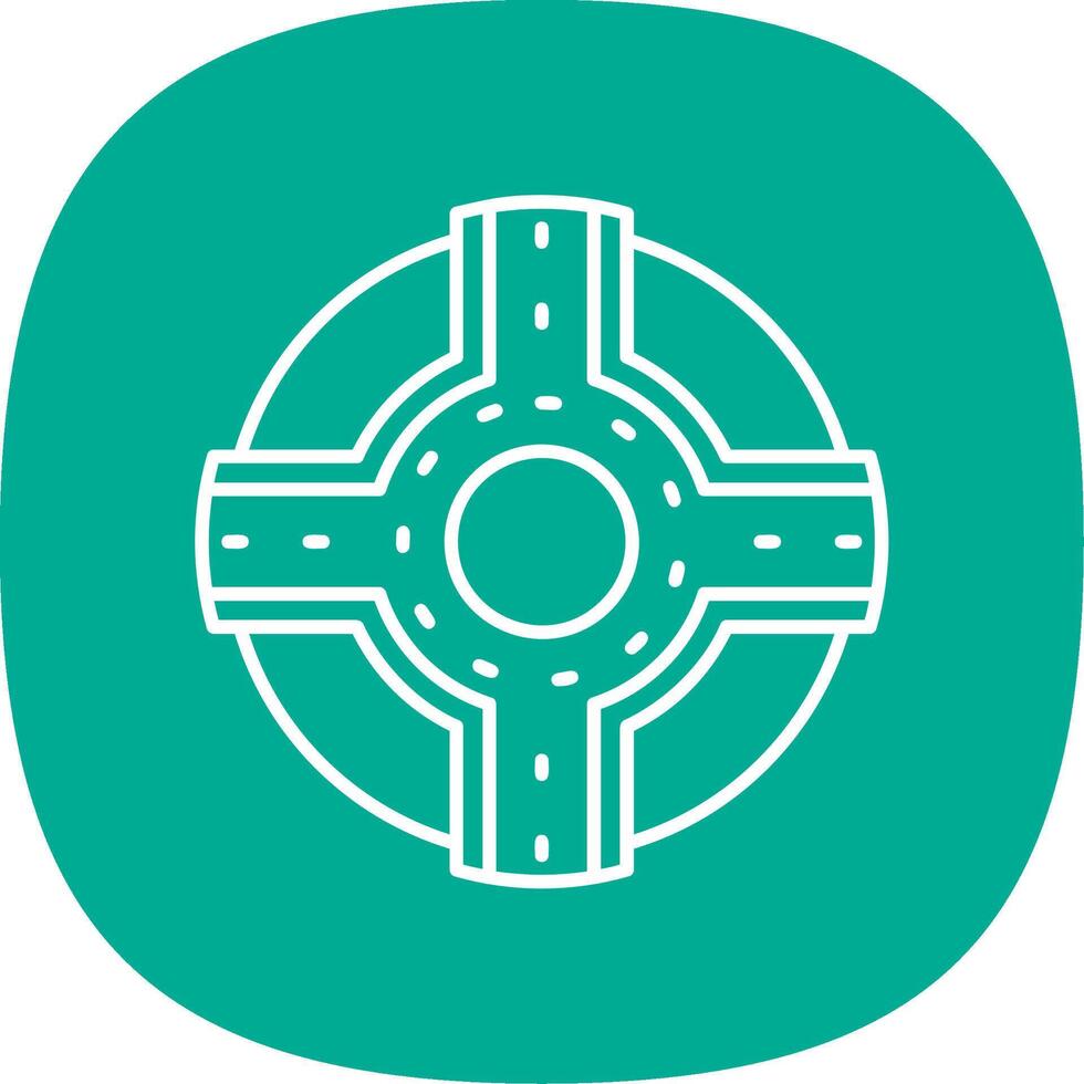 Roundabout Line Curve Icon vector