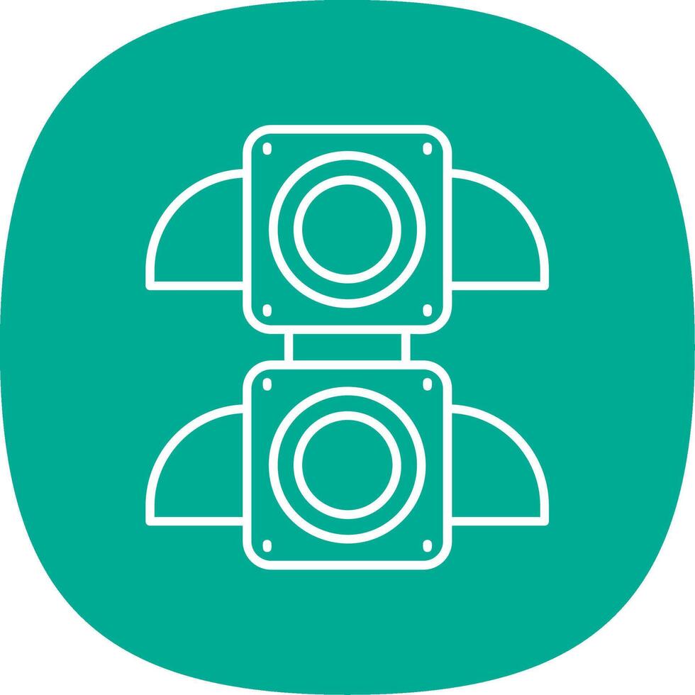 Traffic light Line Curve Icon vector