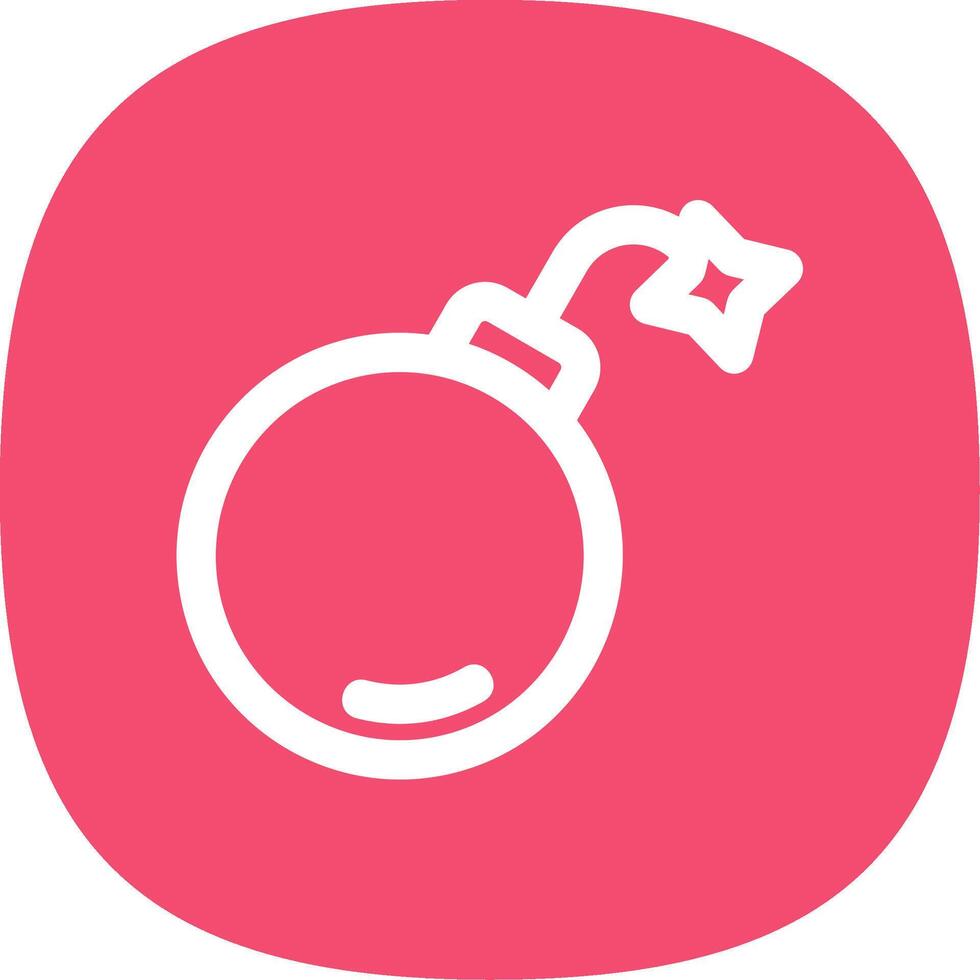 Bomb Line Curve Icon vector