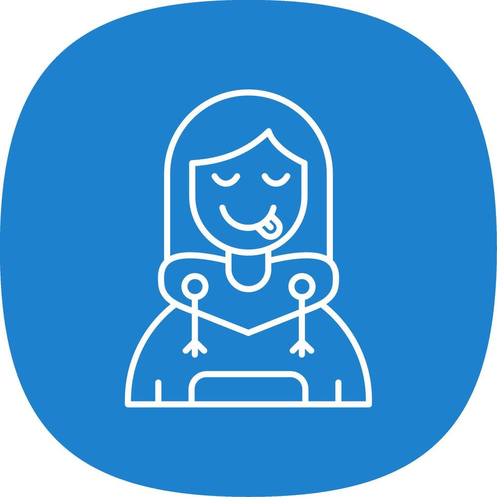 Tongue Line Curve Icon vector