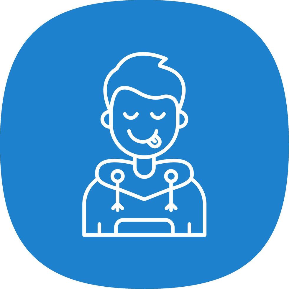 Tongue Line Curve Icon vector