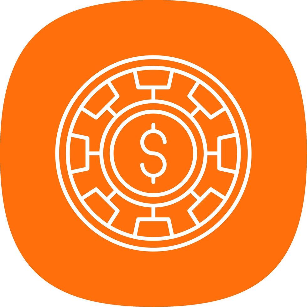 Chip Line Curve Icon vector