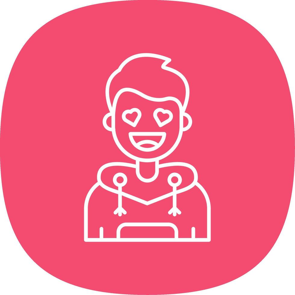 In love Line Curve Icon vector