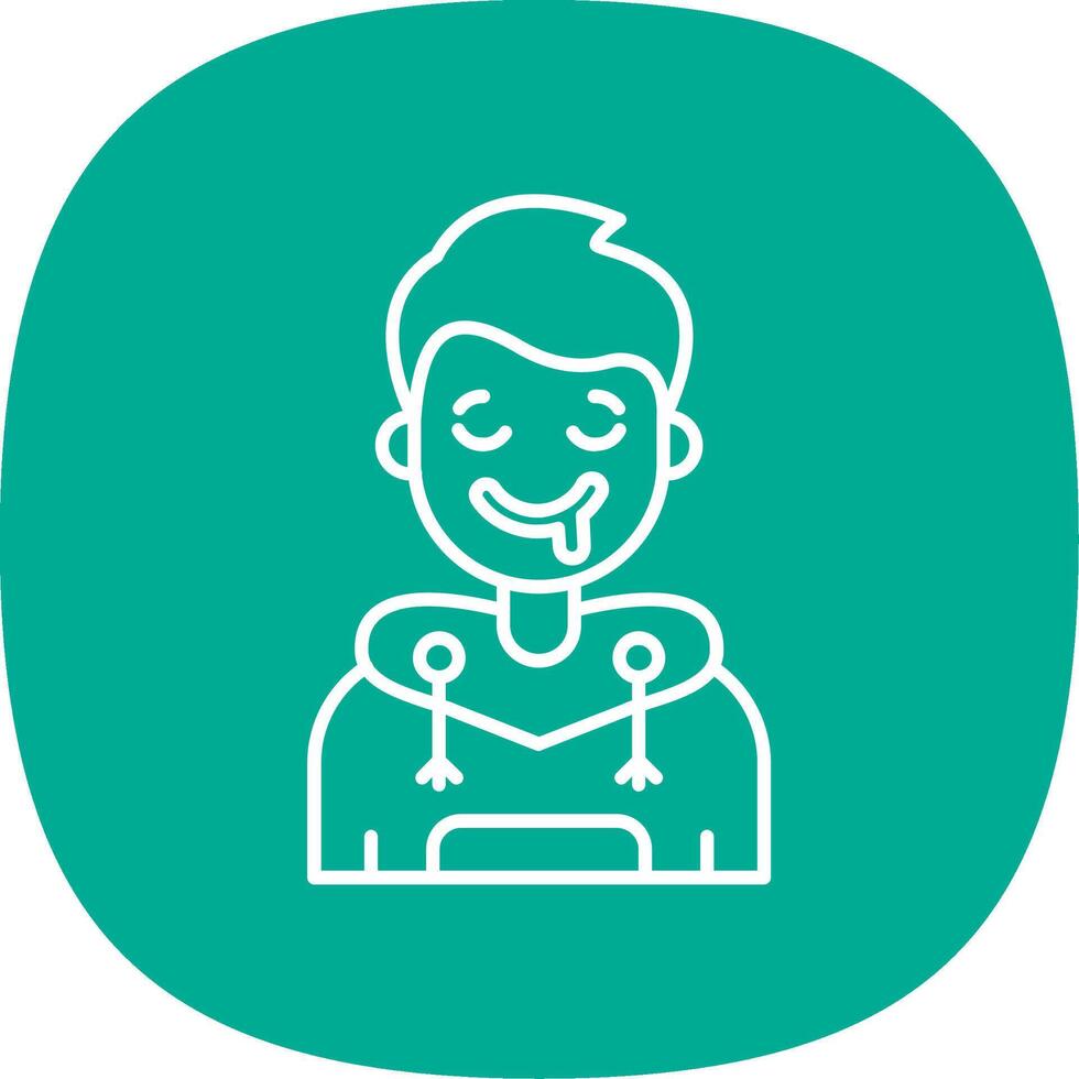 Drooling Line Curve Icon vector