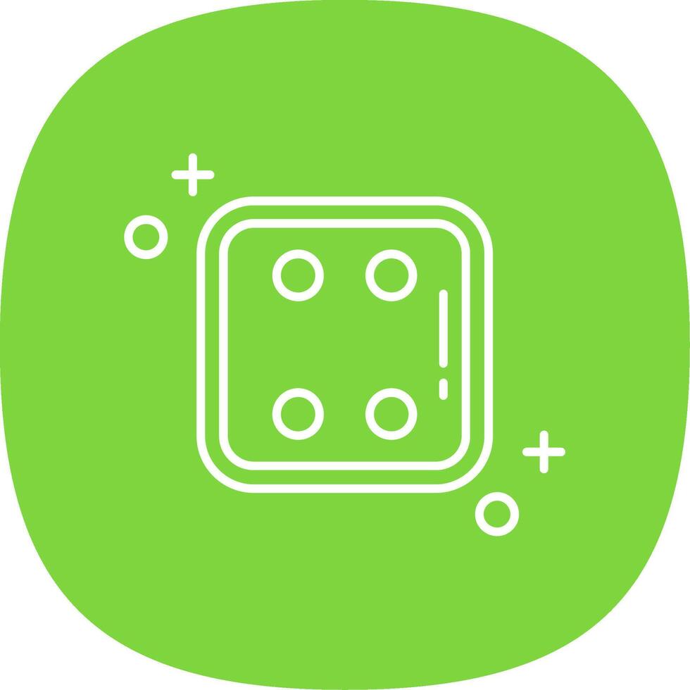 Dice four Line Curve Icon vector