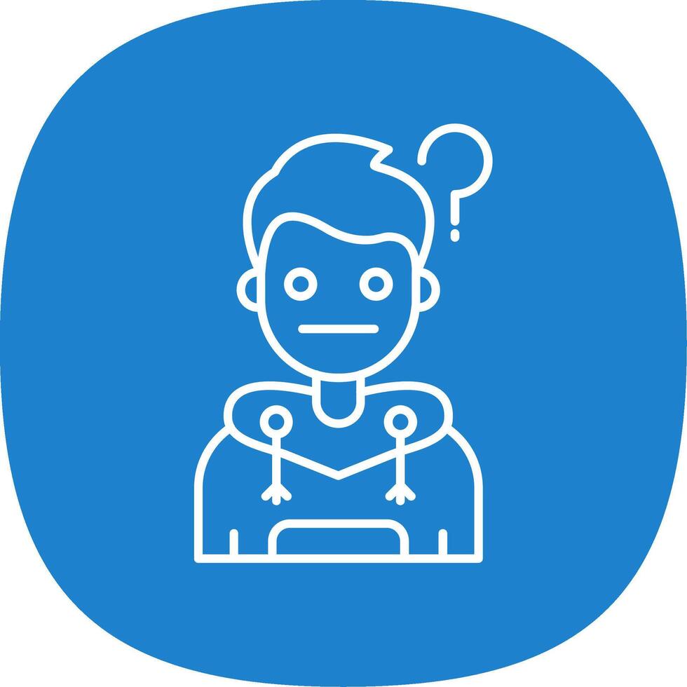 Thinking Line Curve Icon vector