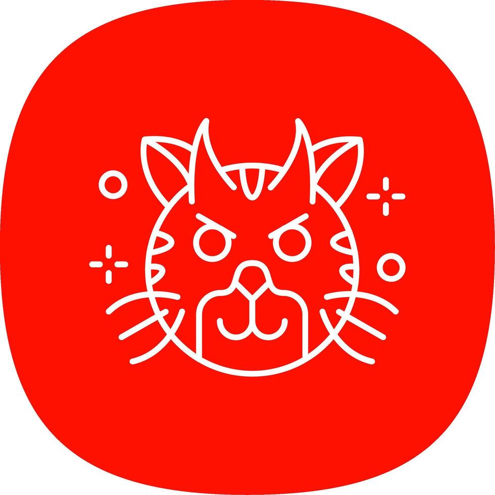 Demon Line Curve Icon vector