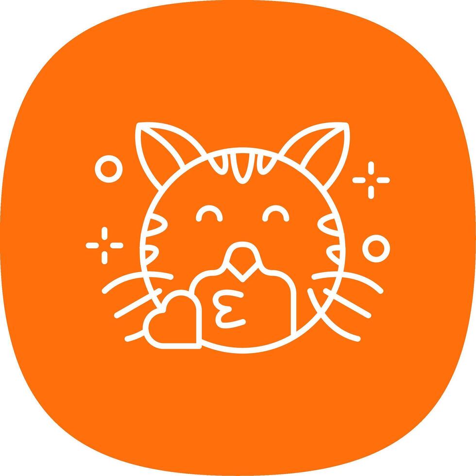 Kiss Line Curve Icon vector