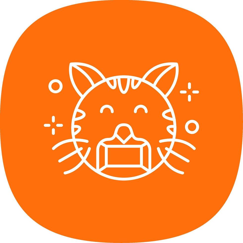 Face mask Line Curve Icon vector