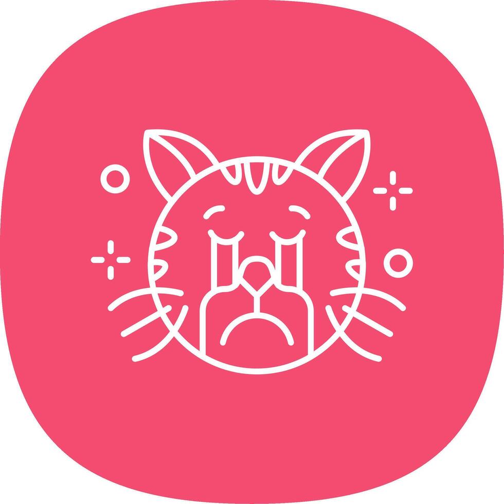 Cry Line Curve Icon vector