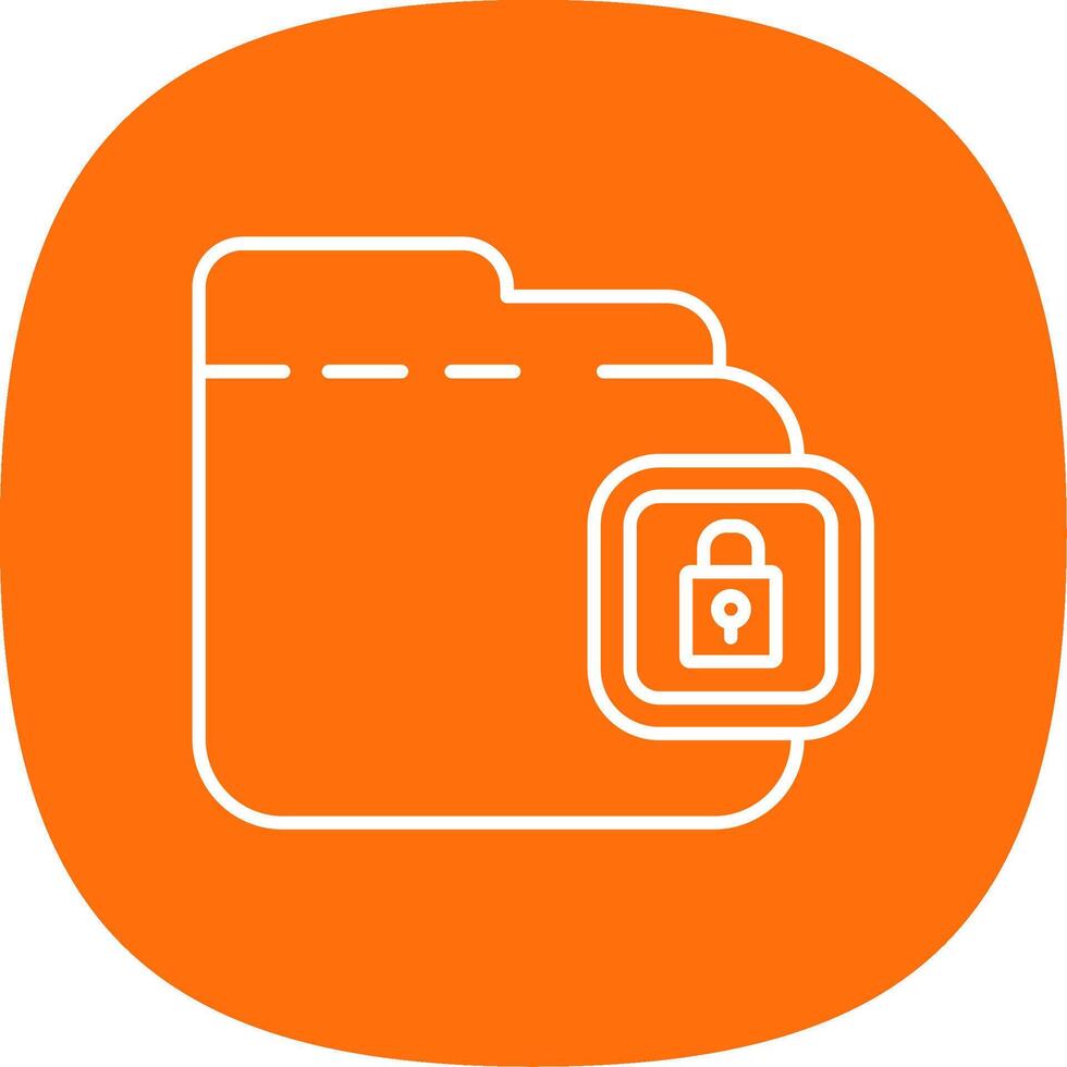 Locked Line Curve Icon vector