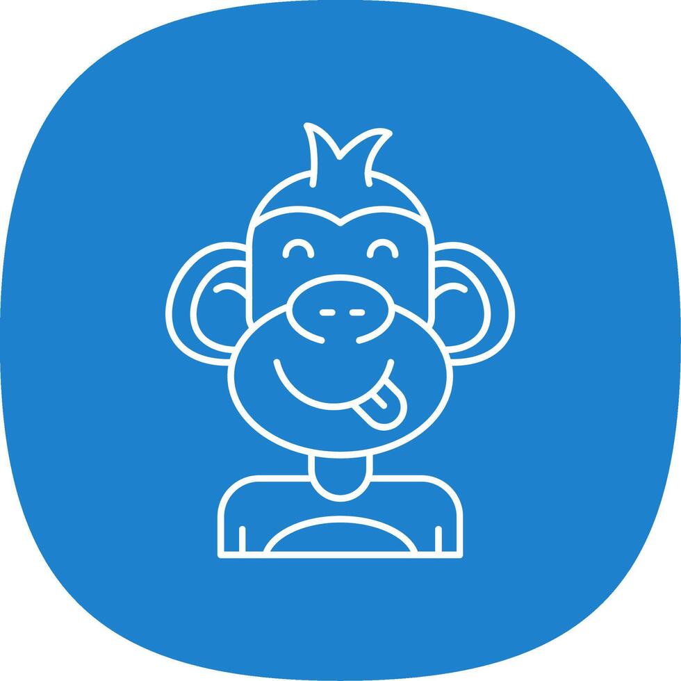 Tongue Line Curve Icon vector