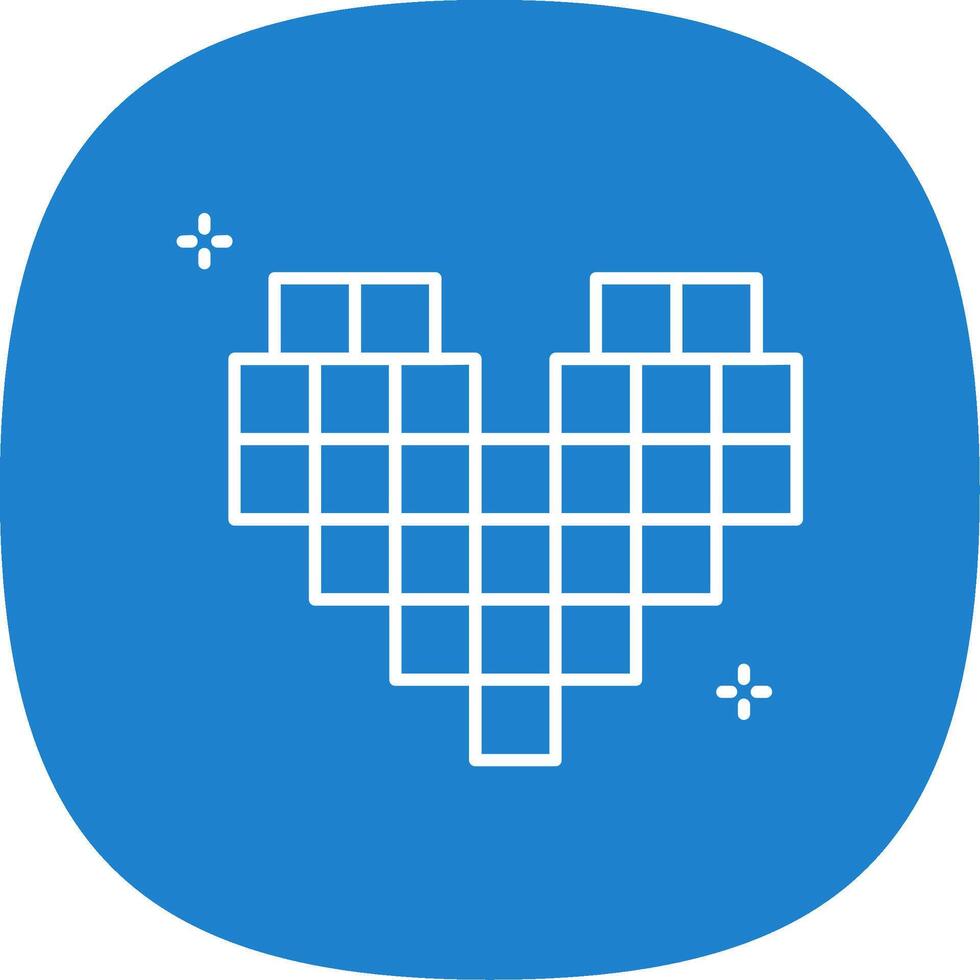 Pixels Line Curve Icon vector
