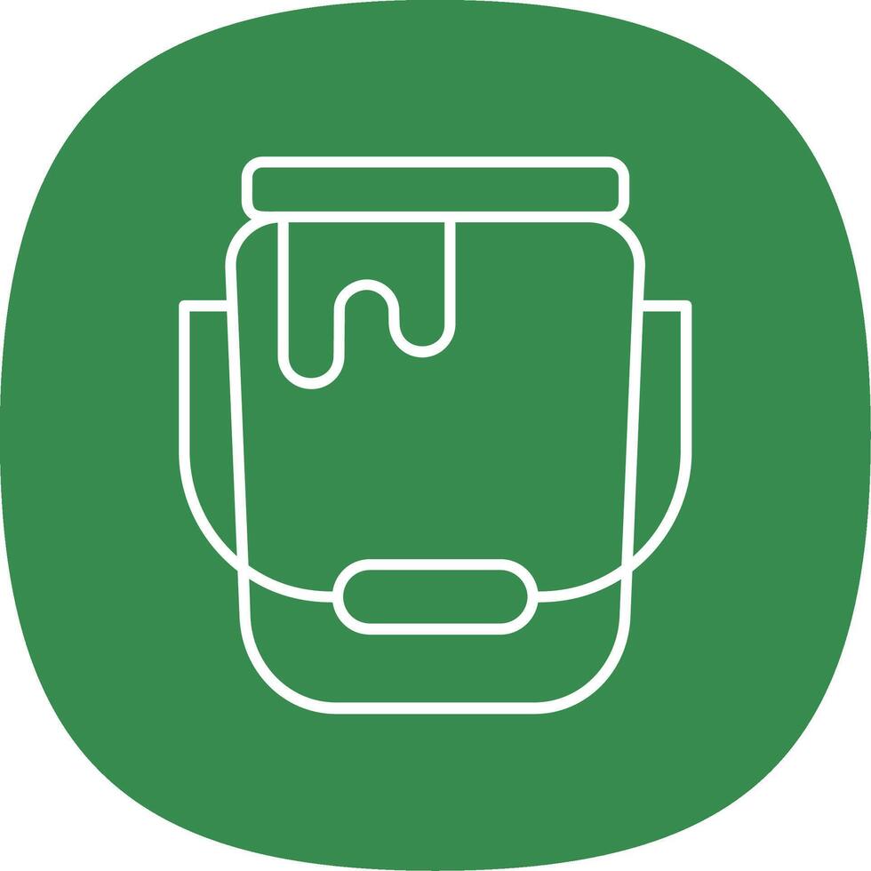 Bucket Line Curve Icon vector