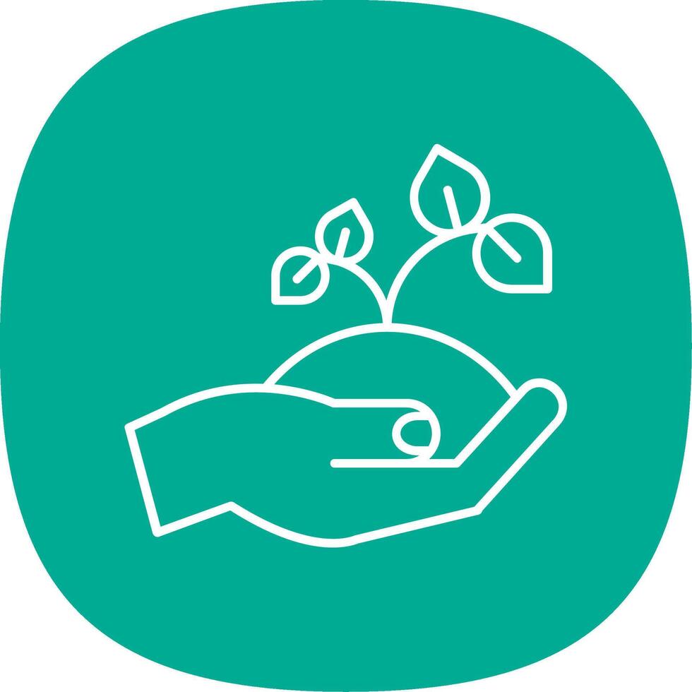 Sprout Line Curve Icon vector