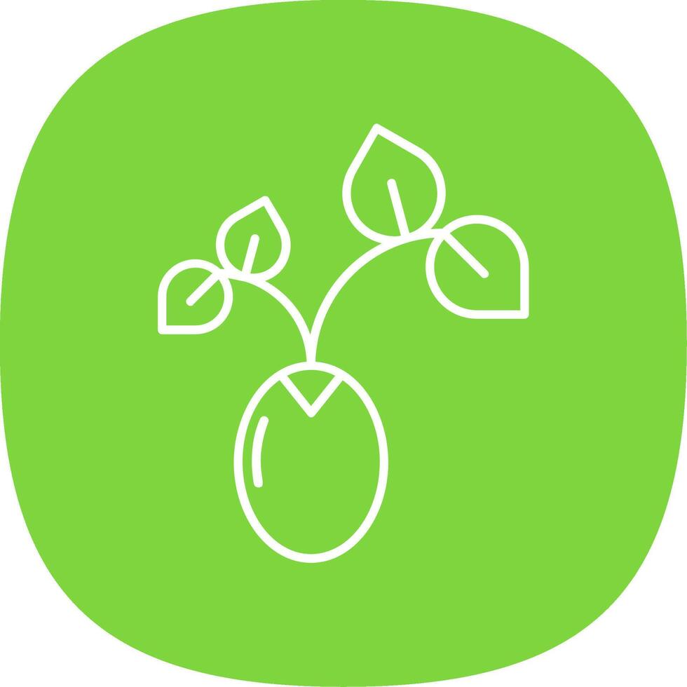 Sprout Line Curve Icon vector