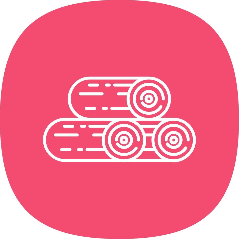 Wood Line Curve Icon vector