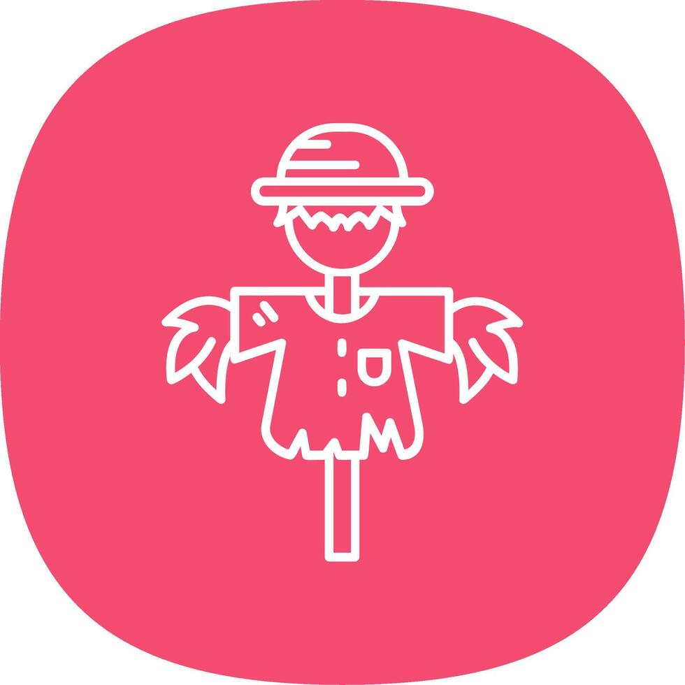Scarecrow Line Curve Icon vector