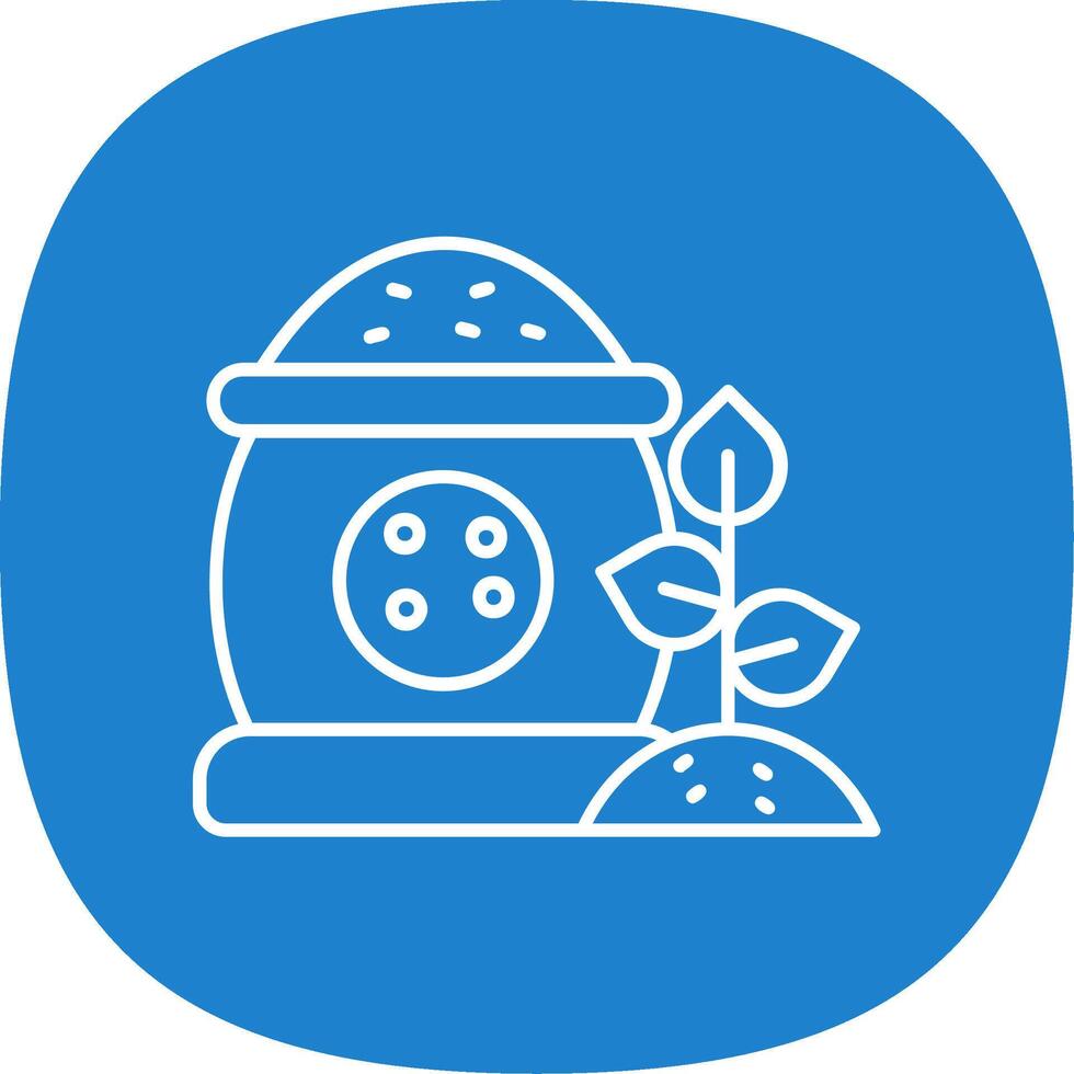 Fertilizer Line Curve Icon vector