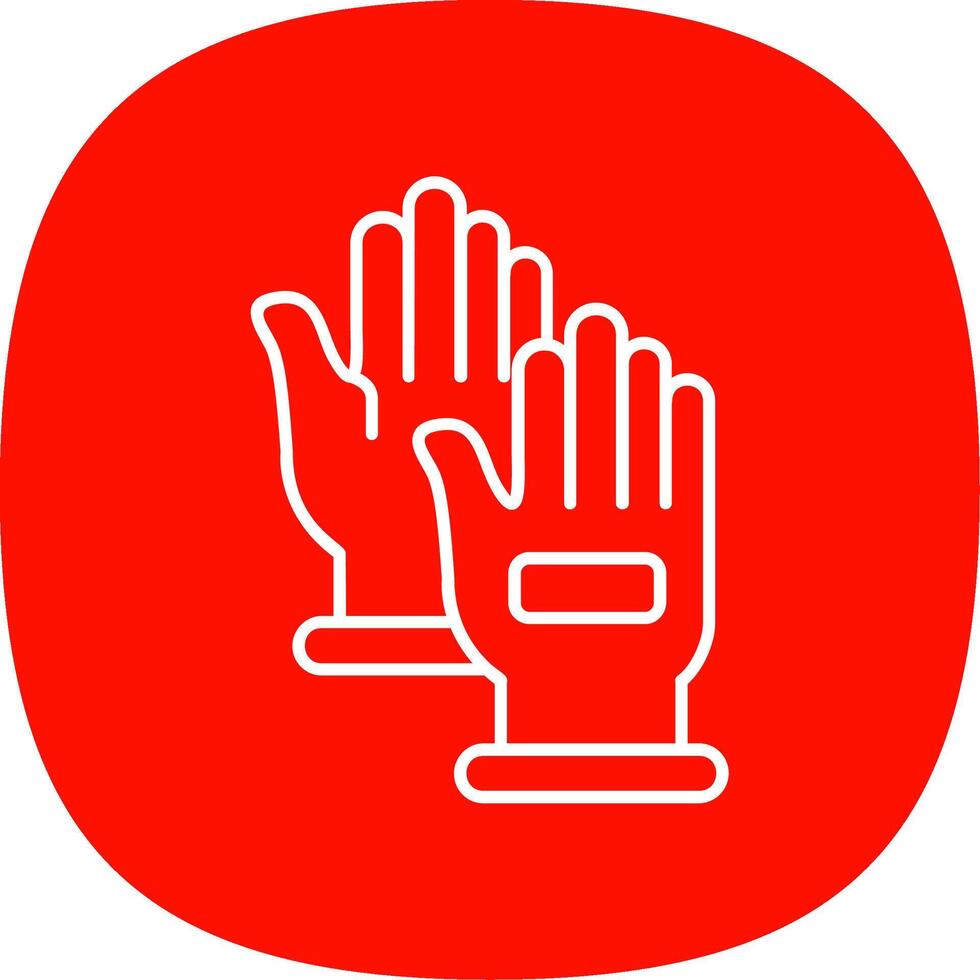 Hand gloves Line Curve Icon vector