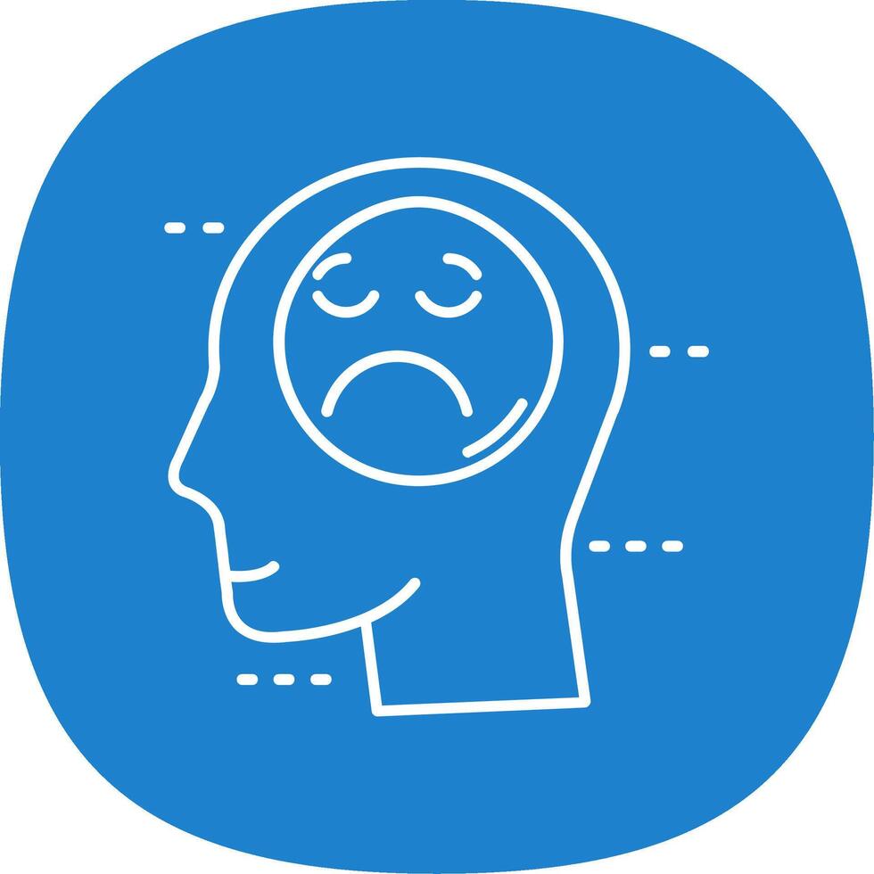 Sadness Line Curve Icon vector