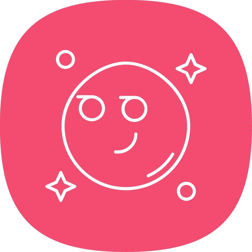 Smirking Line Curve Icon vector