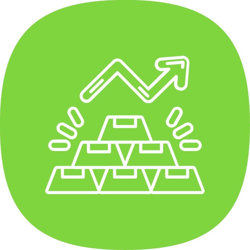 Gold Line Curve Icon vector