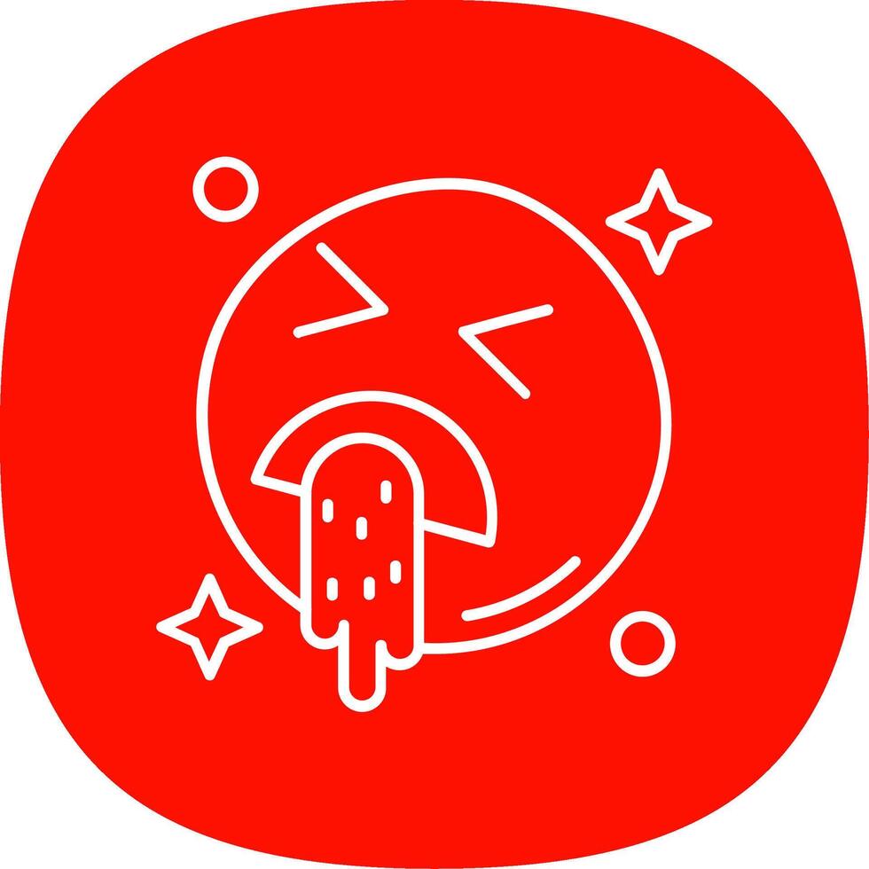 Vomit Line Curve Icon vector