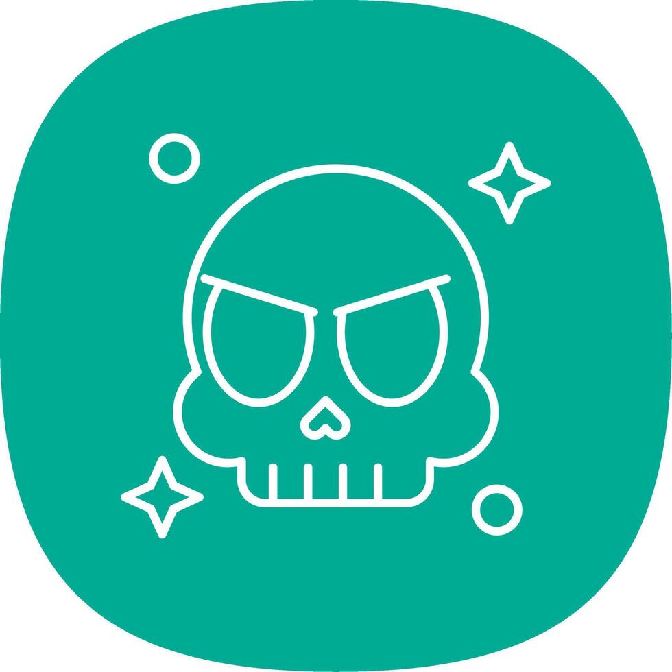 Skull Line Curve Icon vector