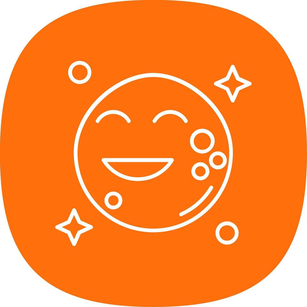 Moon Line Curve Icon vector