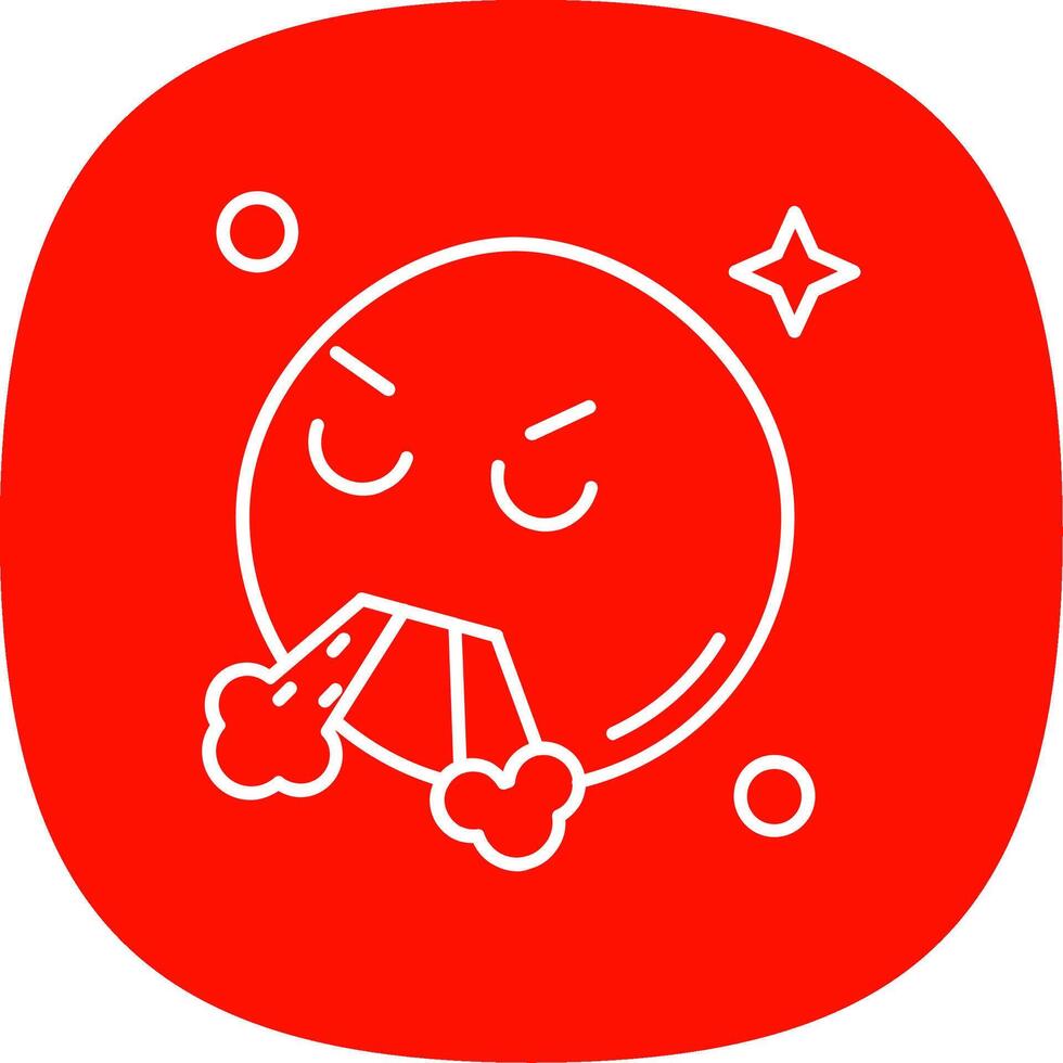 Angry Line Curve Icon vector