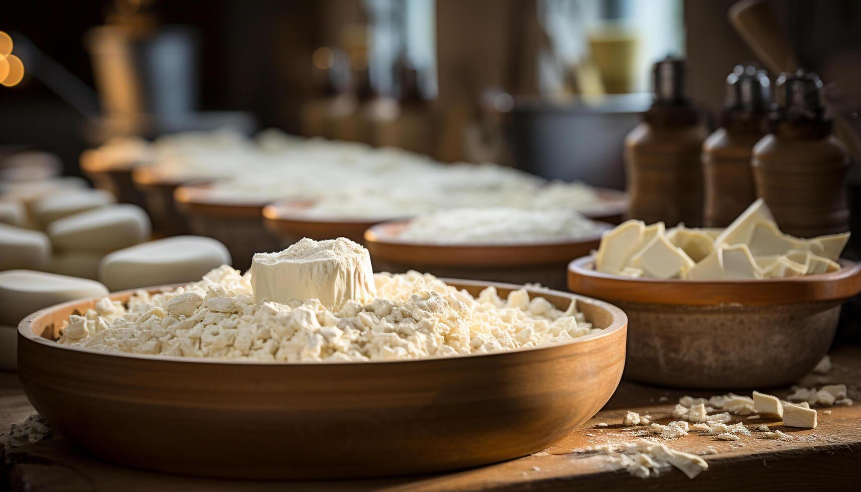 AI generated Healthy eating  fresh, organic, homemade meal on rustic wooden table generated by AI photo