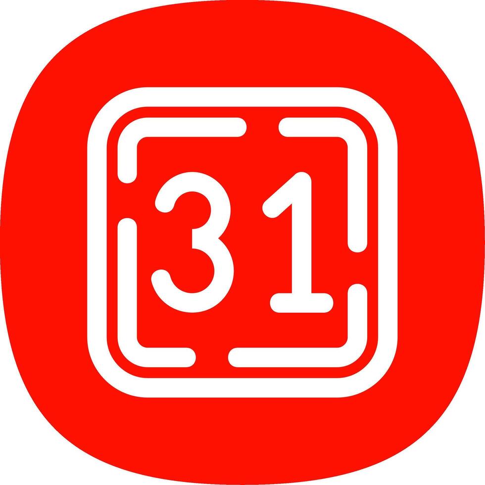 Thirty One Line Curve Icon vector