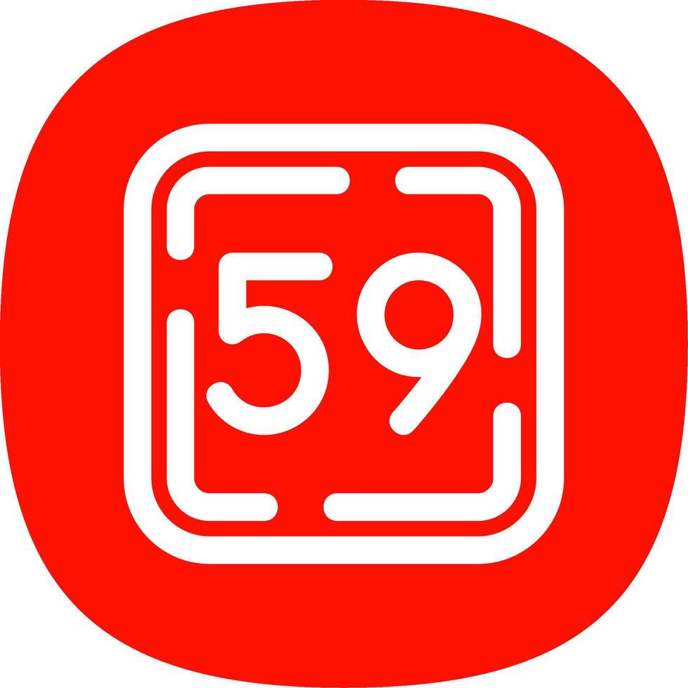 Fifty Nine Line Curve Icon vector