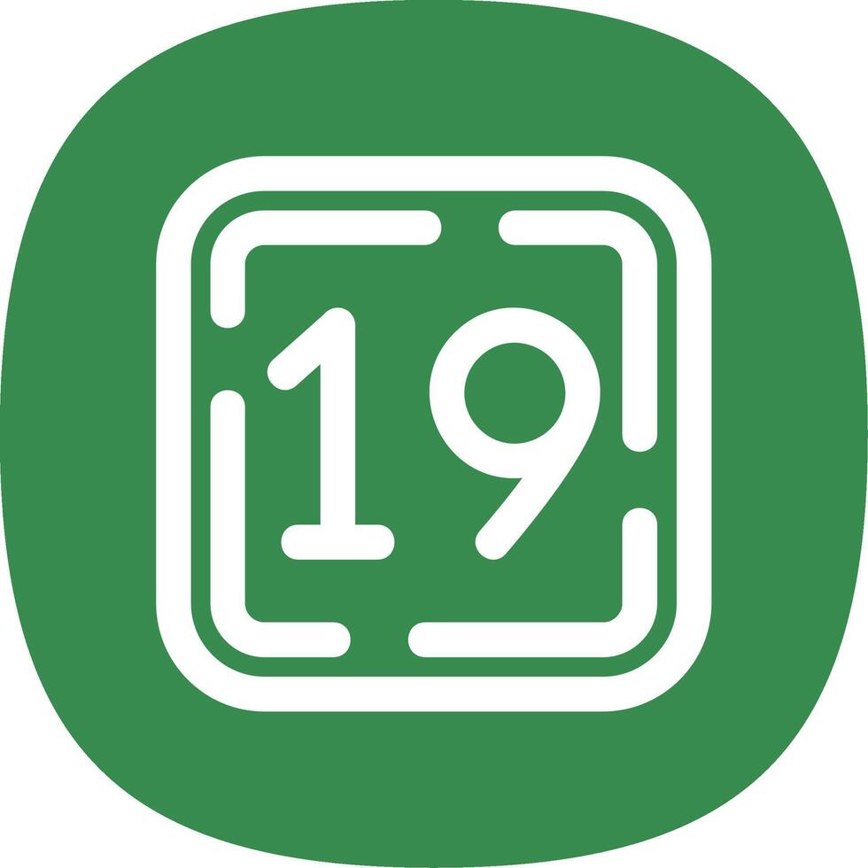 Nineteen Line Curve Icon vector