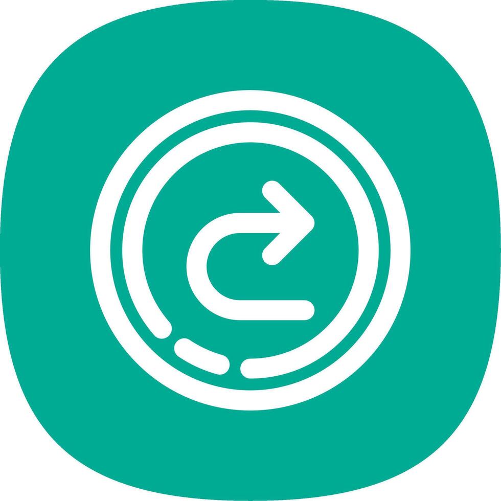 Forward Line Curve Icon vector