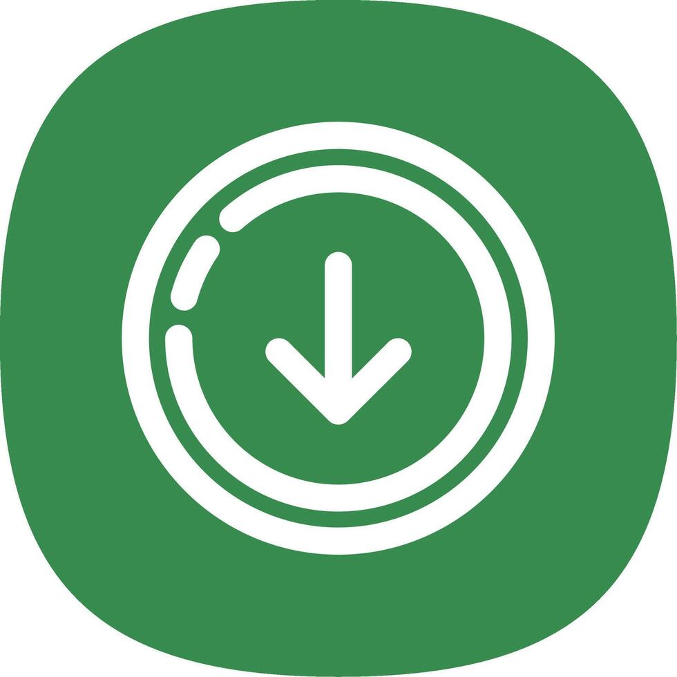 Down Line Curve Icon vector