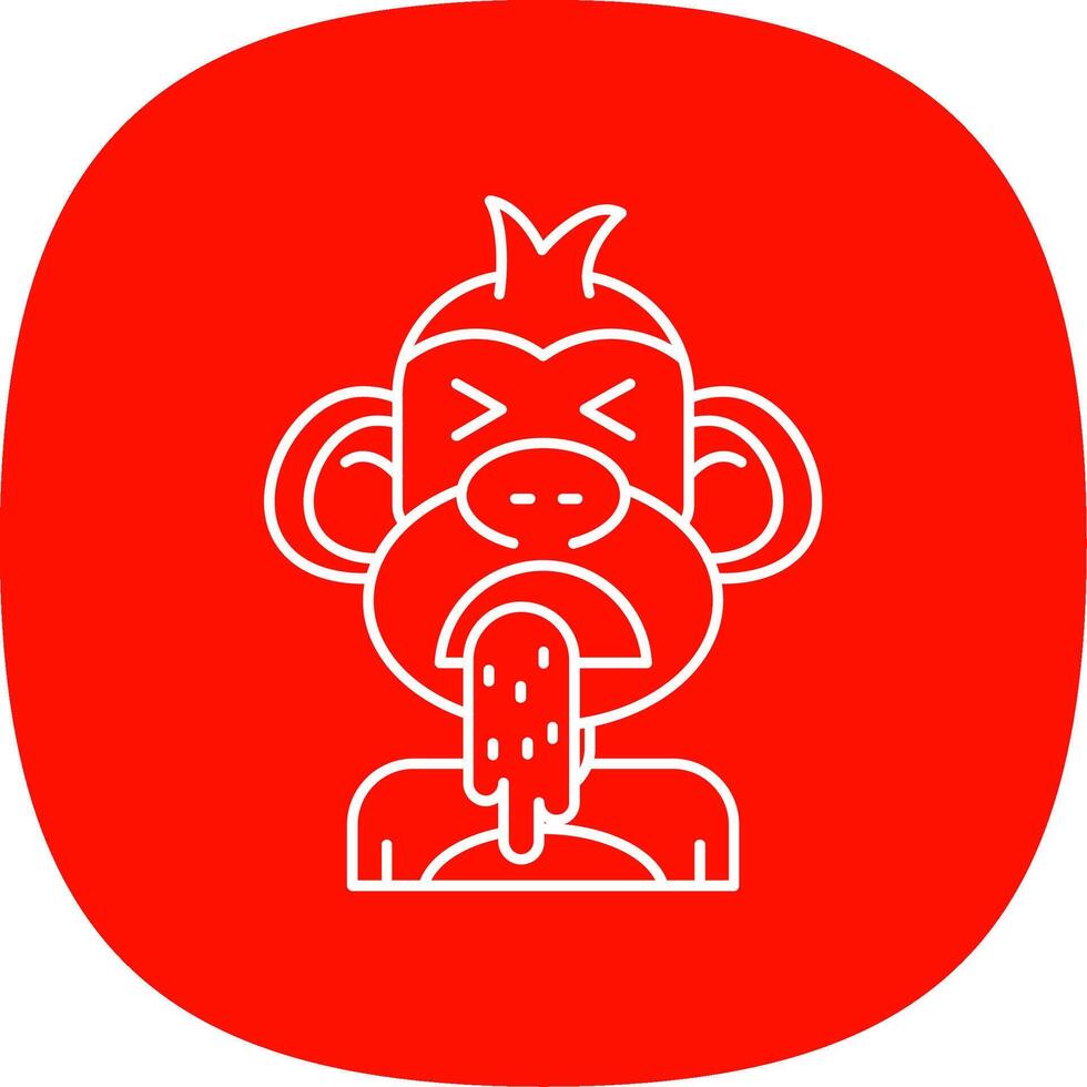 Vomit Line Curve Icon vector