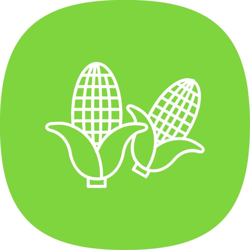 Corn Line Curve Icon vector