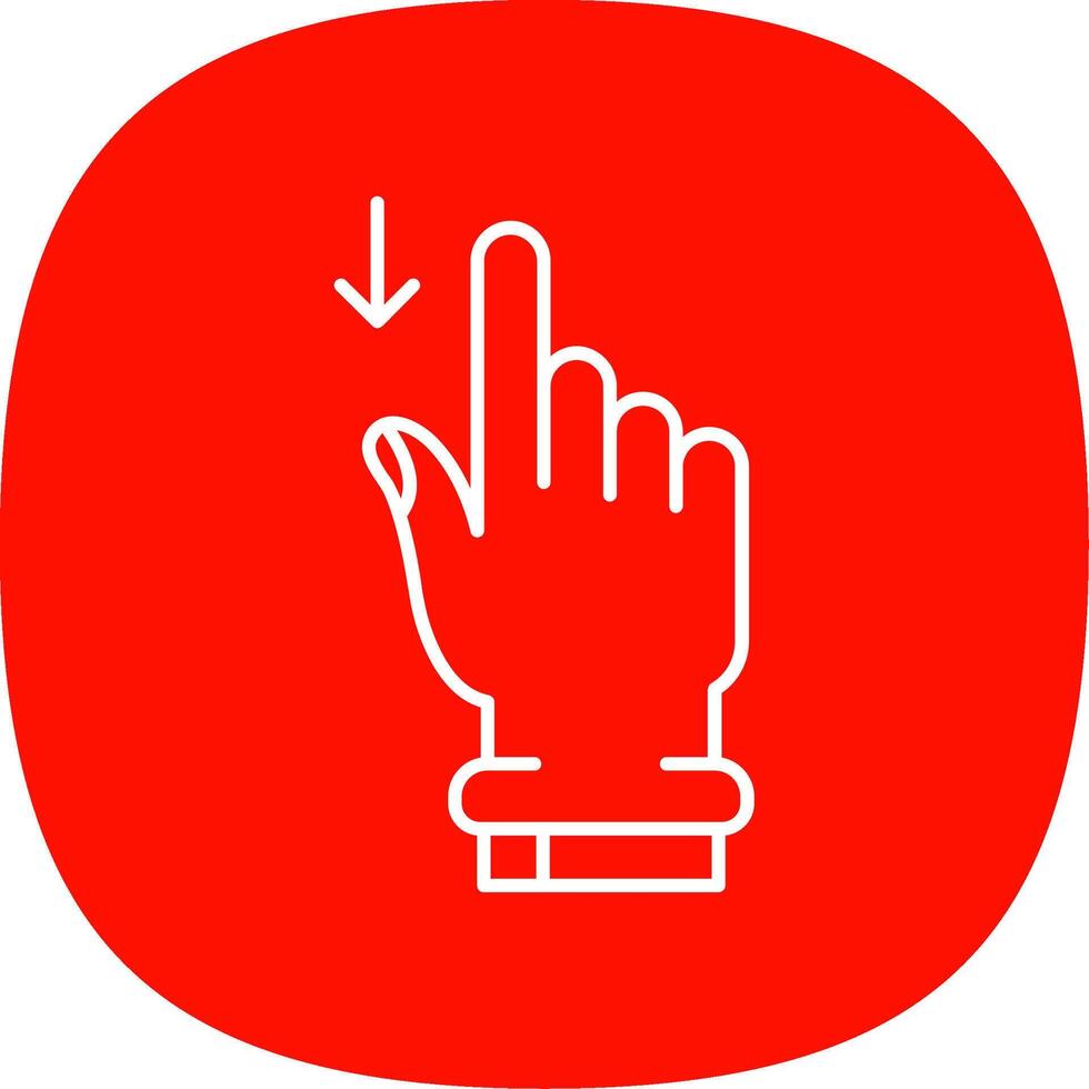 Swipe Down Line Curve Icon vector