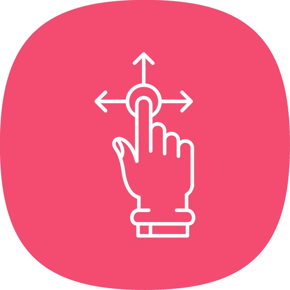 Hold and Move Line Curve Icon vector