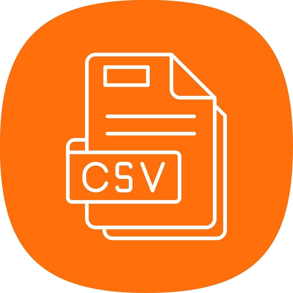 Csv Line Curve Icon vector