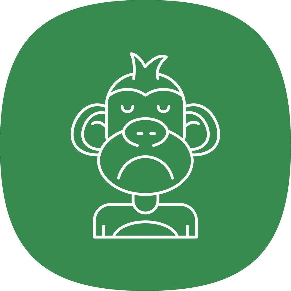 Sad Line Curve Icon vector