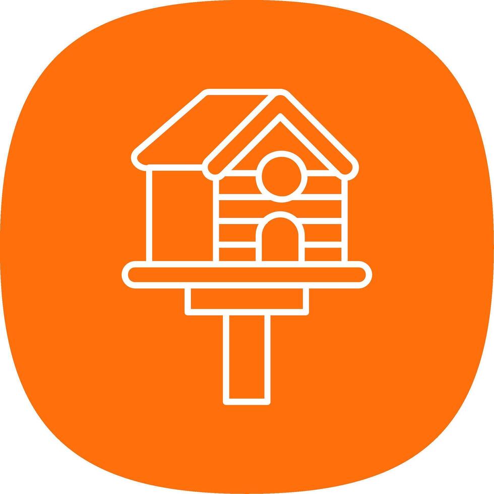 Bird house Line Curve Icon vector