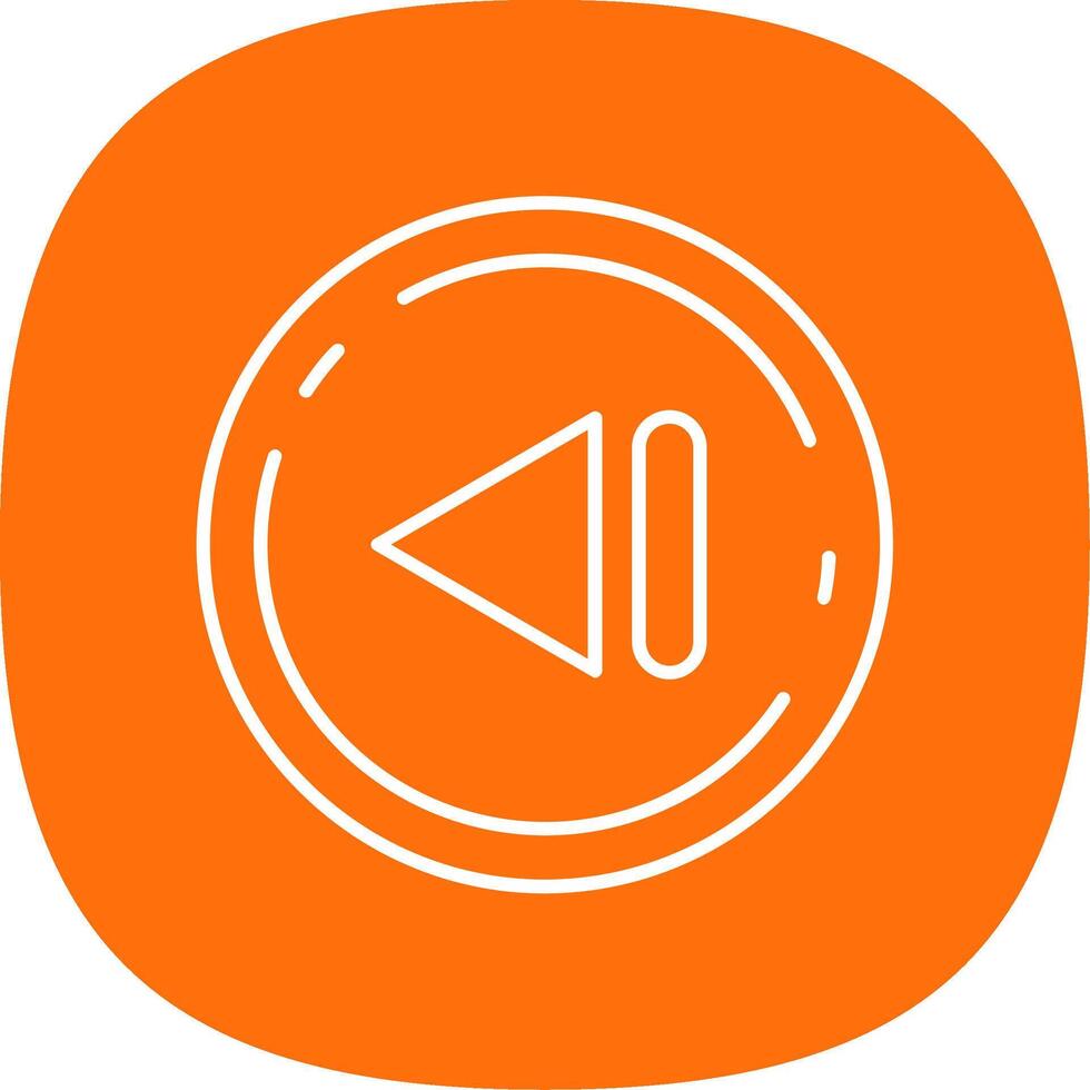 Previous Line Curve Icon vector