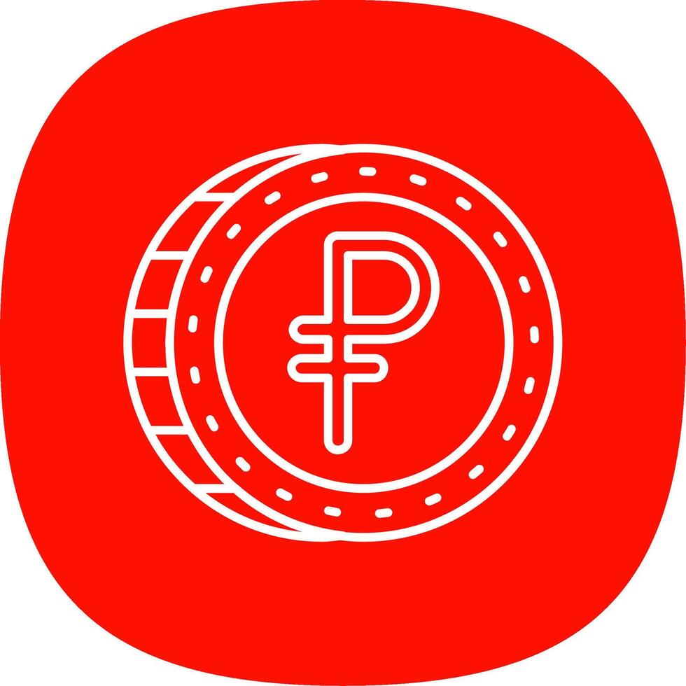 Ruble Line Curve Icon vector