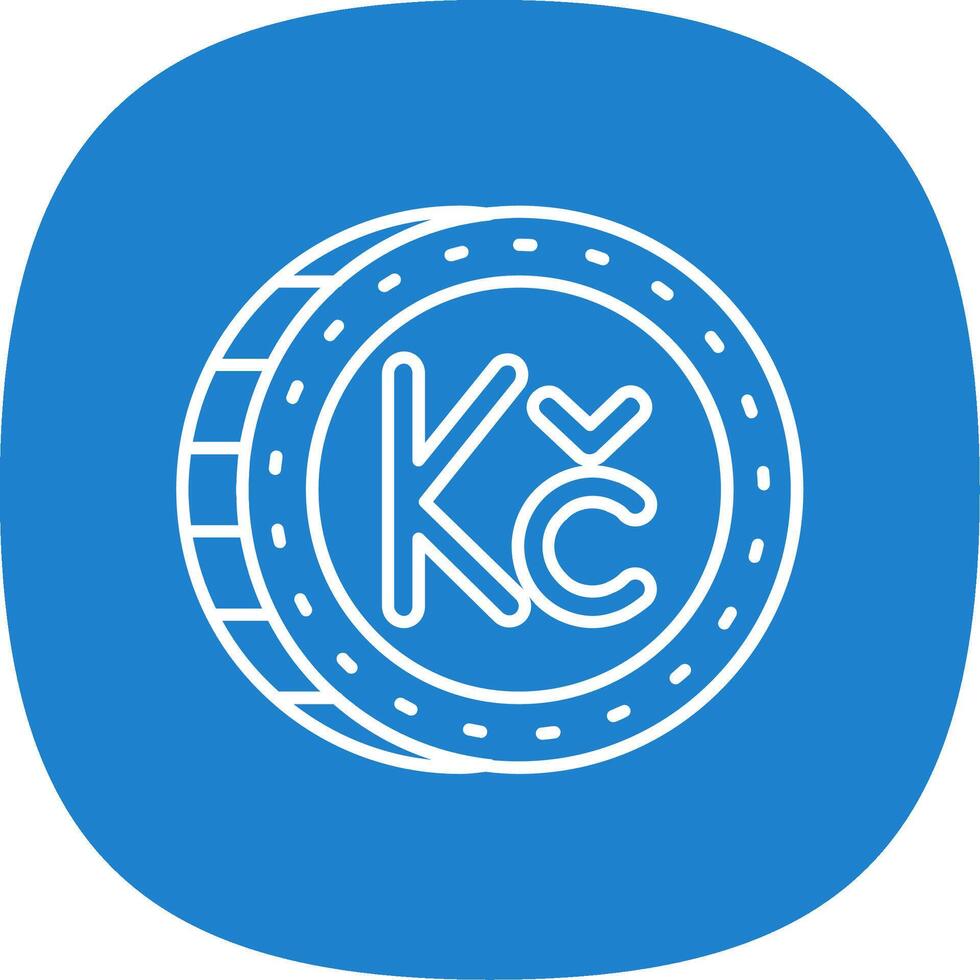 Koruna Line Curve Icon vector