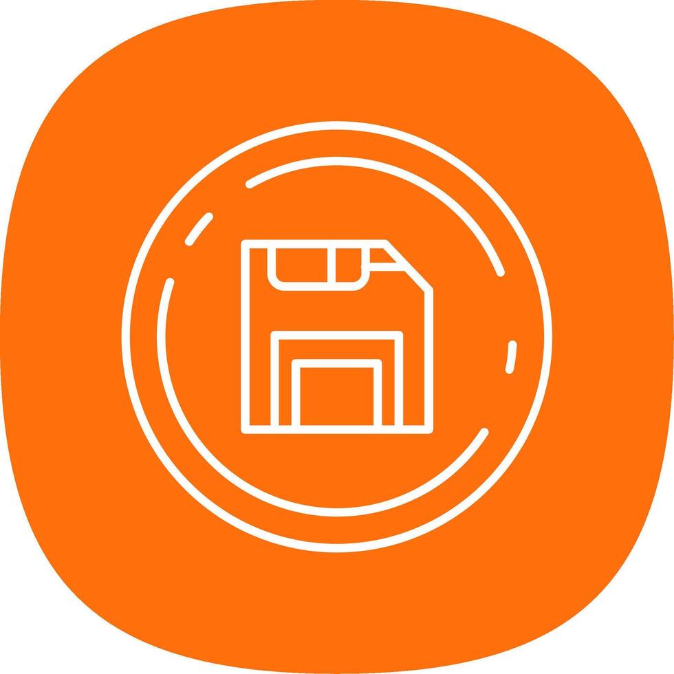 Save Line Curve Icon vector